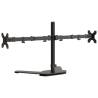 Dual Monitor Stand - Adjustable Black Steel, VESA 75/100 mm