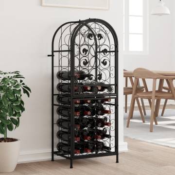 Stylish Black Wine Rack for 41 Bottles - 45x36x120 cm