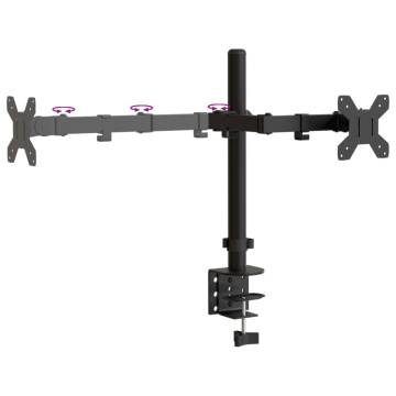 Adjustable Monitor Mount Black Steel VESA 75/100 mm