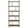 6-Tier Smoked Oak Bookcase - Stylish Storage Solution