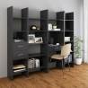 Stylish Grey Book Cabinet - 40x35x180 cm Engineered Wood