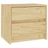 Rustic Solid Pine Wood Bedside Cabinet - 40x30.5x35.5 cm