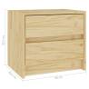 Rustic Solid Pine Wood Bedside Cabinet - 40x30.5x35.5 cm