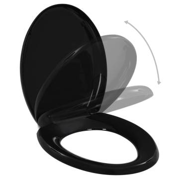 Soft-Close Toilet Seat with Quick-Release Design - Black