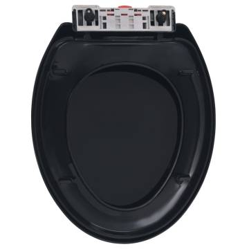 Soft-Close Toilet Seat with Quick-Release Design - Black