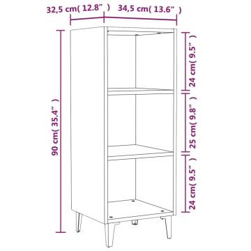 Stylish Sideboard Concrete Grey - 34.5x32.5x90 cm | HipoMarket