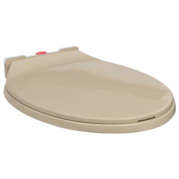 Soft-Close Toilet Seat Quick Release Beige Oval for Home & Hotel