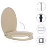 Soft-Close Toilet Seat Quick Release Beige Oval for Home & Hotel