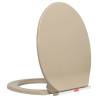 Soft-Close Toilet Seat Quick Release Beige Oval for Home & Hotel