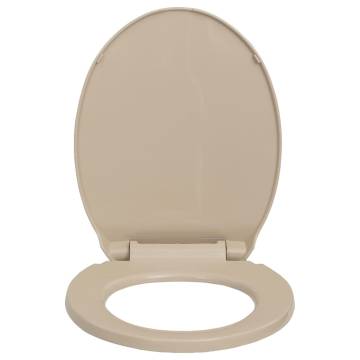 Soft-Close Toilet Seat Quick Release Beige Oval for Home & Hotel