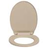 Soft-Close Toilet Seat Quick Release Beige Oval for Home & Hotel