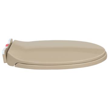 Soft-Close Toilet Seat Quick Release Beige Oval for Home & Hotel