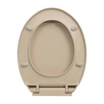 Soft-Close Toilet Seat Quick Release Beige Oval for Home & Hotel