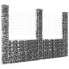 U-shape Gabion Basket with 3 Posts Iron 260x20x200 cm Size 260 x 20 x 200 cm Quantity in Package 1 