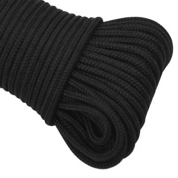 Boat Rope Full Black 3mm 250m Polypropylene - Durable & Versatile