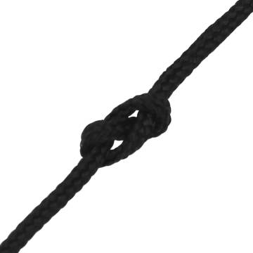 Boat Rope Full Black 3mm 250m Polypropylene - Durable & Versatile