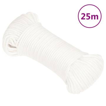 Boat Rope Full White 3mm 25m - Durable Polypropylene Rope