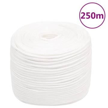 Boat Rope Full White 10 mm 250 m - Durable Polypropylene