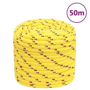 Boat Rope Yellow 16mm 50m - Durable Polypropylene for Boating