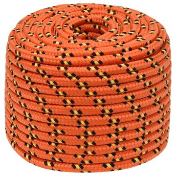 Boat Rope Orange 12mm 100m - Durable Polypropylene Rope