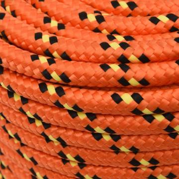 Boat Rope Orange 12mm 100m - Durable Polypropylene Rope