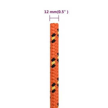 Boat Rope Orange 12mm 100m - Durable Polypropylene Rope