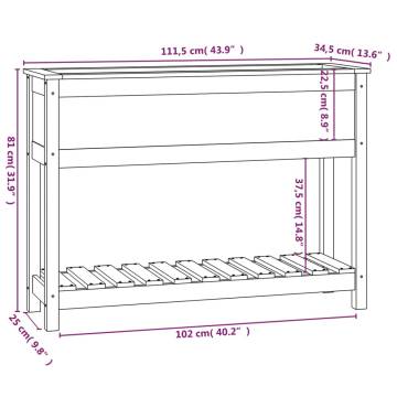 Planter with Shelf - Solid Wood Pine | Hipomarket UK