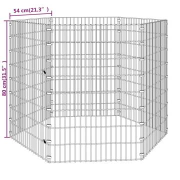 6-Panel Rabbit Cage | Durable Galvanised Iron | 54x80 cm