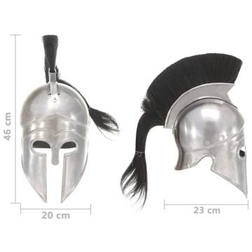 Greek Warrior Helmet Antique Replica - LARP Silver Steel