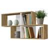 FMD Wall-mounted Shelf - Modern Oak & Glossy White Design