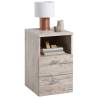 FMD Bedside Cabinet with 2 Drawers - Sand Oak | Hipomarket