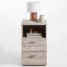 FMD Bedside Cabinet with 2 Drawers - Sand Oak | Hipomarket