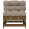 Middle Sofa with Cushions - Honey Brown Solid Pine Wood