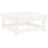 Garden Footstool with Cushion - White Solid Pine Wood