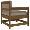 Garden Chair with Cushions - Honey Brown Solid Pine Wood