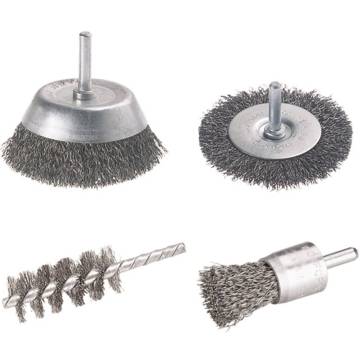 Wolfcraft Wire Brush Set 4 Pieces - Perfect for Cleaning