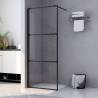 Walk-in Shower Wall with Clear ESG Glass Black 115x195 cm Colour black Size 115 x 195 cm Model transparent 