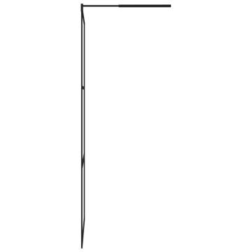 Walk-in Shower Wall with Clear ESG Glass - Black 115x195 cm