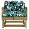 Garden Chairs with Cushions - 2 pcs Impregnated Wood Pine