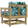 Garden Chairs with Cushions - 2 pcs Impregnated Wood Pine