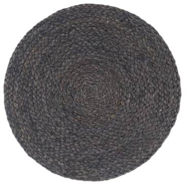 Placemats 4 pcs Plain Dark Grey Round Jute - Hipomarket