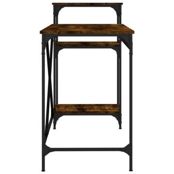 Desk with Shelves Smoked Oak - Industrial Style Furniture