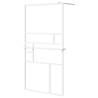 Walk-in Shower Wall with Shelf White 100x195 cm - ESG Glass