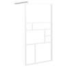 Walk-in Shower Wall with Shelf White 100x195 cm - ESG Glass