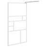 Walk-in Shower Wall with Shelf White 100x195 cm - ESG Glass