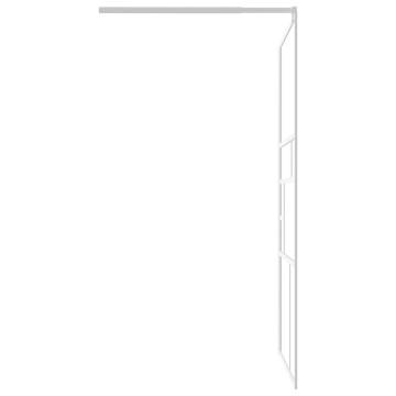 Walk-in Shower Wall with Shelf White 100x195 cm - ESG Glass