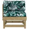 Stylish Corner Sofa with Cushions - Impregnated Pine Wood