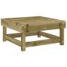 Garden Footstool with Cushion - Impregnated Pine Wood