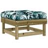 Garden Footstool with Cushion - Impregnated Pine Wood