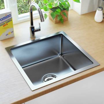 Handmade Stainless Steel Kitchen Sink - Elegant & Functional